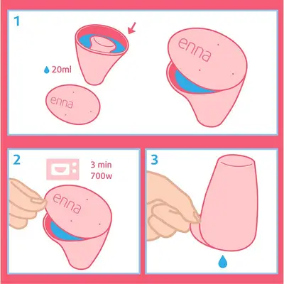 ENNA Copa menstrual <br> set 2 copas talla m + aplicador + caja esterilizadora <br> enna cycle easy cup 