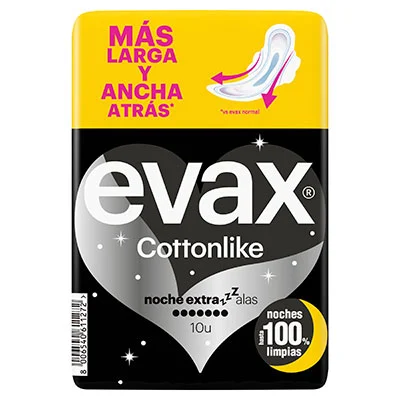 EVAX Compresas cottonlike noche extra alas 10 un 