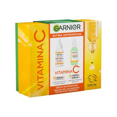 GARNIER Set skin active crema serum vitamina c spf 25 50 ml + skin active serum antimanchas 30 ml 