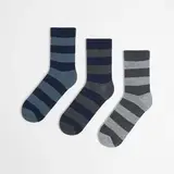 Pack3 calcetin h rayas azul/gris talla única 
