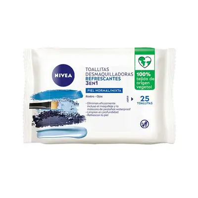 NIVEA Toallitas desmaquillantes biodegradables piel normal/mixta 25 unidades 
