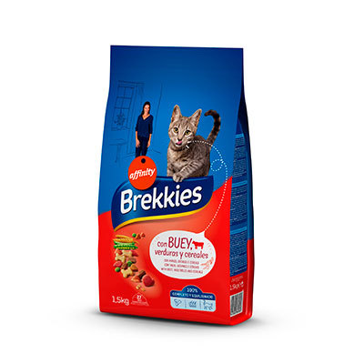 BREKKIES Comida para gatos buey 1,5 kg 