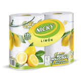 NICKY Papel de cocina maxi rollo limón 2 unidades 
