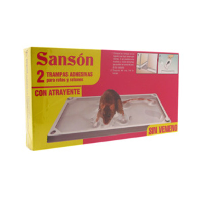 SANSON Trampa adhesiva para ratas y ratones sin veneno 2 unidades 
