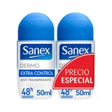 SANEX Desodorante roll on extra control 2x50 ml 