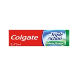 COLGATE Pasta dentífrica triple acción menta 2x75ml 