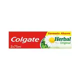 COLGATE Pasta dentífrica herbal dientes y encías sanas, ingredientes naturales 2x75ml 