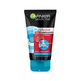 GARNIER Skin active pure active gel limpiador y exfoliante facial con carbón 3 en 1 - 150 ml 