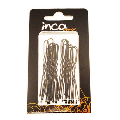 INCA Pack 20 horquillas invisibles negras 