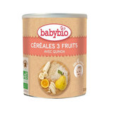 BABYBIO Cereales 3 frutas con quinoa papilla infantil ecológica 220 gr 
