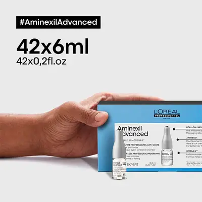 LOREAL PROFESSIONNEL Serie expert <br> aminexil advanced ampollas enriquecidas con activos dermatológicos para cabello con caída <br> 42x6 ml 
