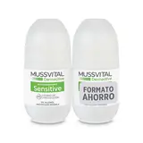 MUSSVITAL Lote dermactive desodorante sensitive 2x75 ml roll on 