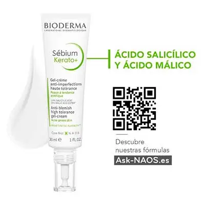 BIODERMA Sebium kerato+ 30 ml, tratamiento para combatir el acne 