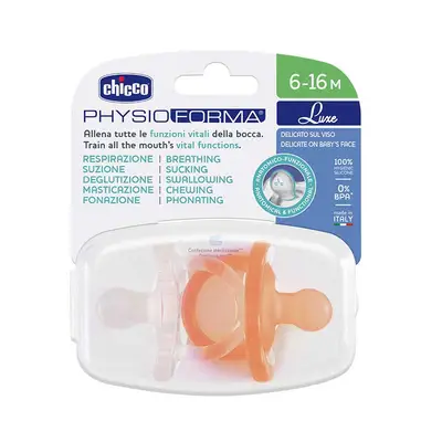 CHICCO Chupete physioforma luxe 6-16m 2 unidades naranja-gris 