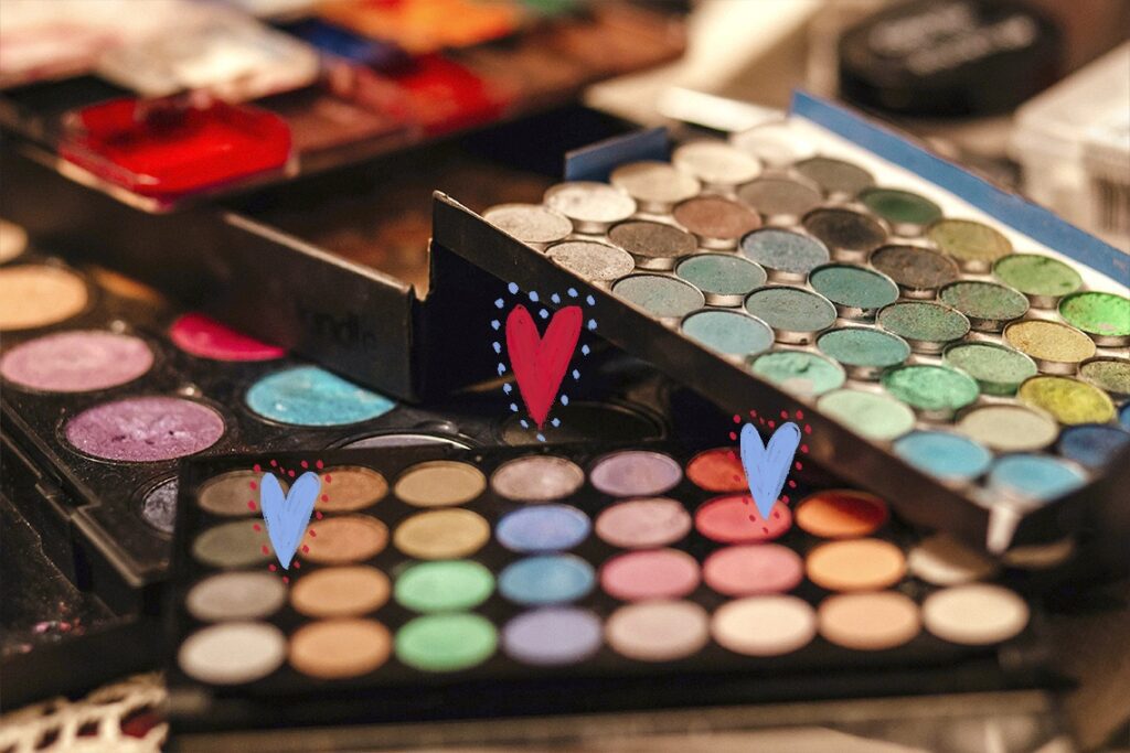 Paleta de sombras para maquillaje de payaso fácil