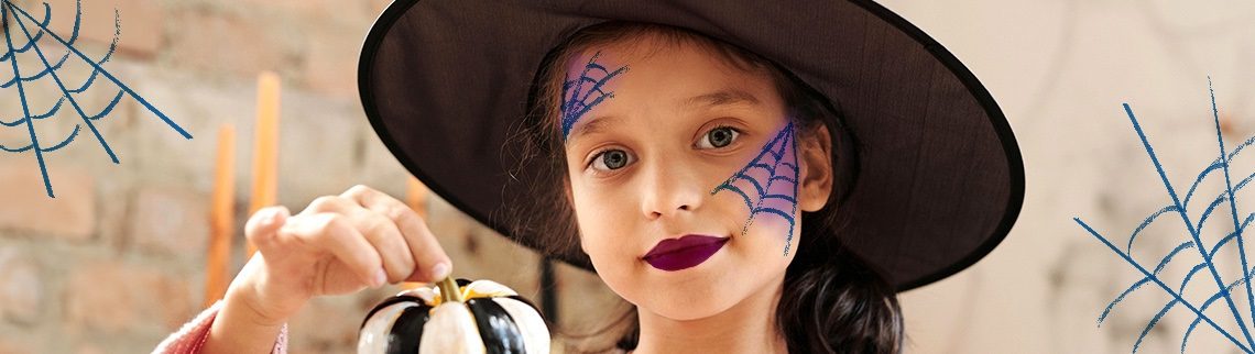 Maquillaje de bruja para niña paso a paso