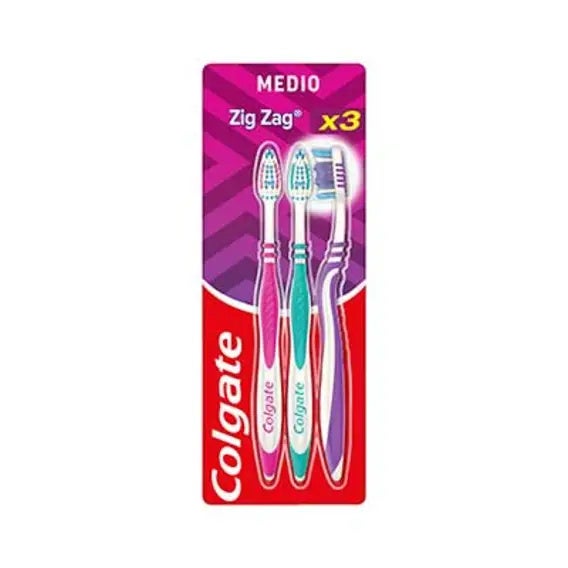 Cepillo Dental Zig Zag Medio Pack 3 Uds