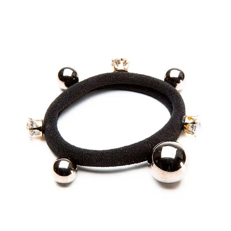 Goma Negra Con Abalorios