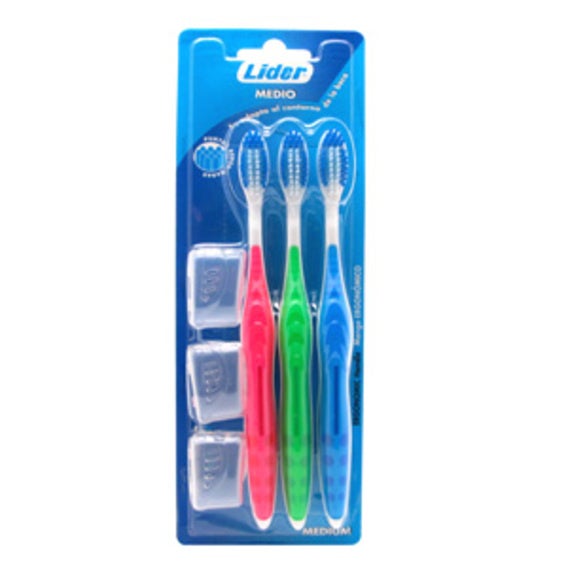 Lider Medio Cepillo Dental 3 Uds