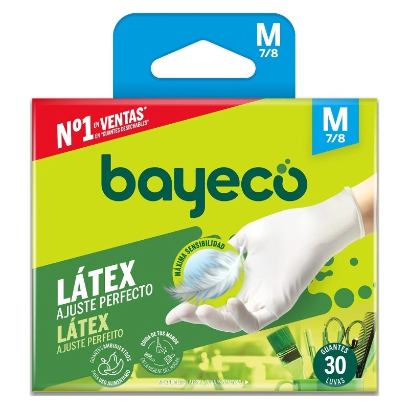 Guante De Látex Desechable Talla Mediana