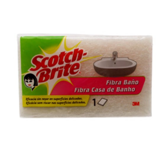 Estropajo Fibra Baño Blanco 1 Unidad