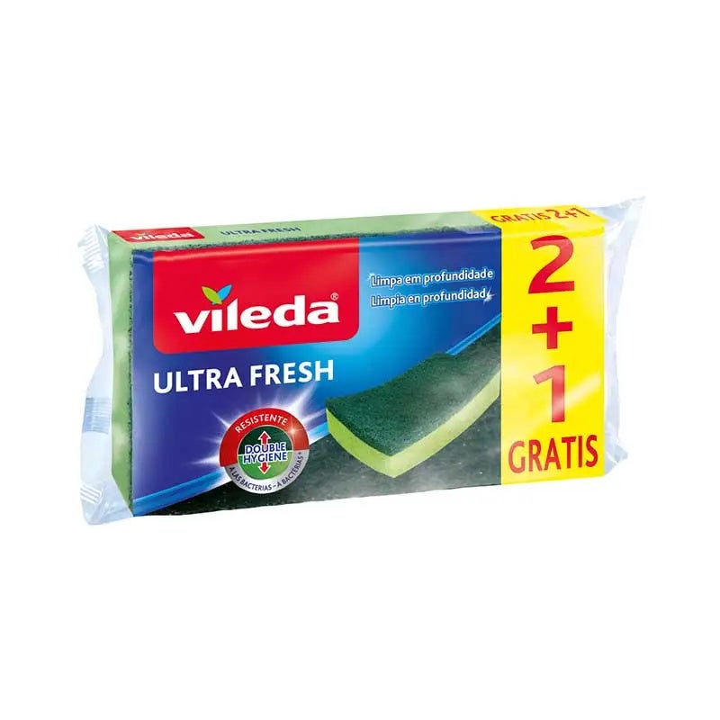 Estropajo Fibra Con Esponja 3 Ud