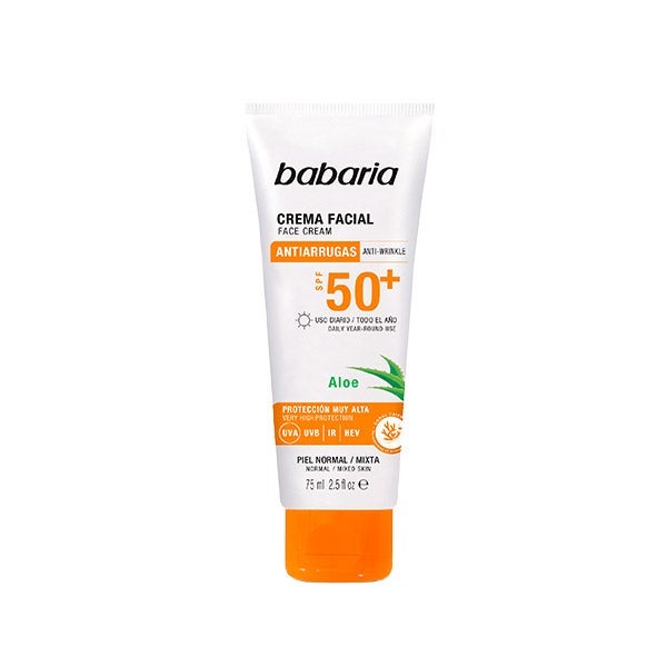 Crema Solar Facial Aloe Vera SPF50+ Protección Muy Alta