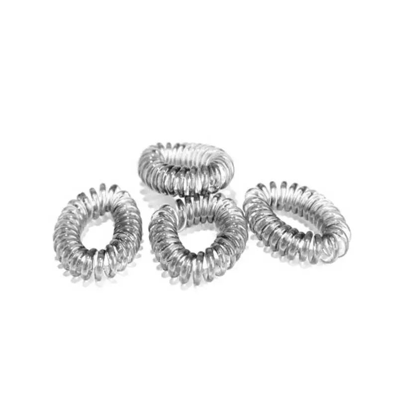 Goma Del Pelo Cable De Teléfono Transparentes 4 Un