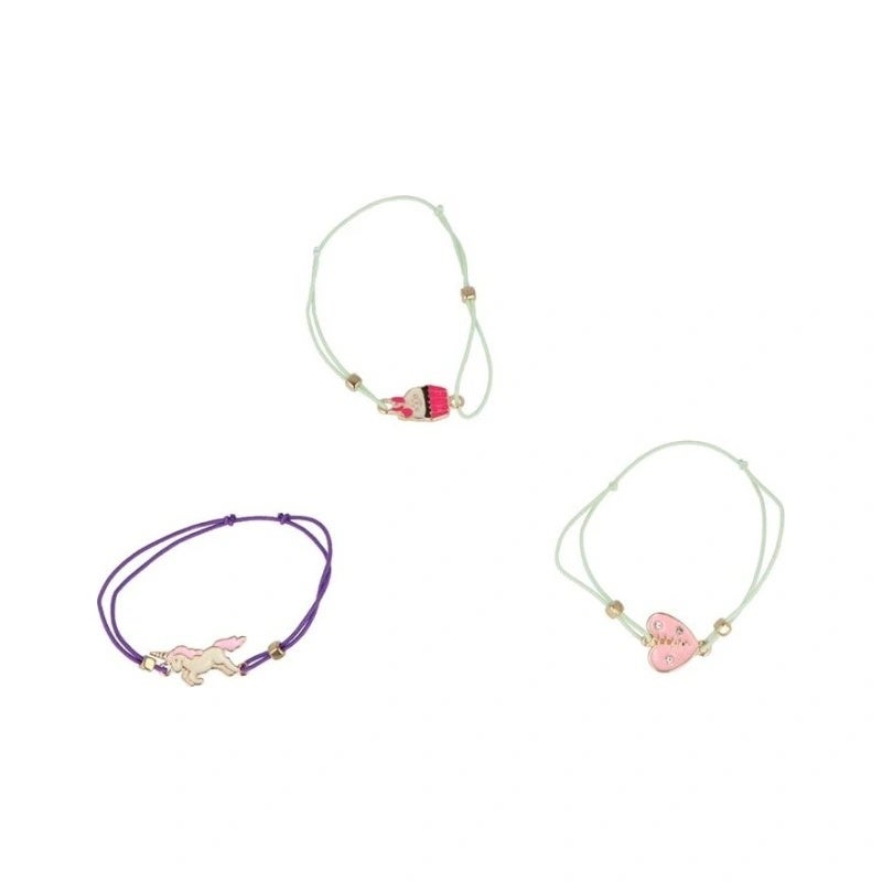 Set 3 Pulseras Con Cierre Y Adorno Metalico 1UD