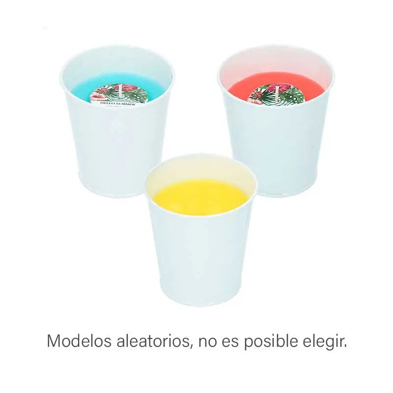 Vela Geranio Vaso Metal Surtida