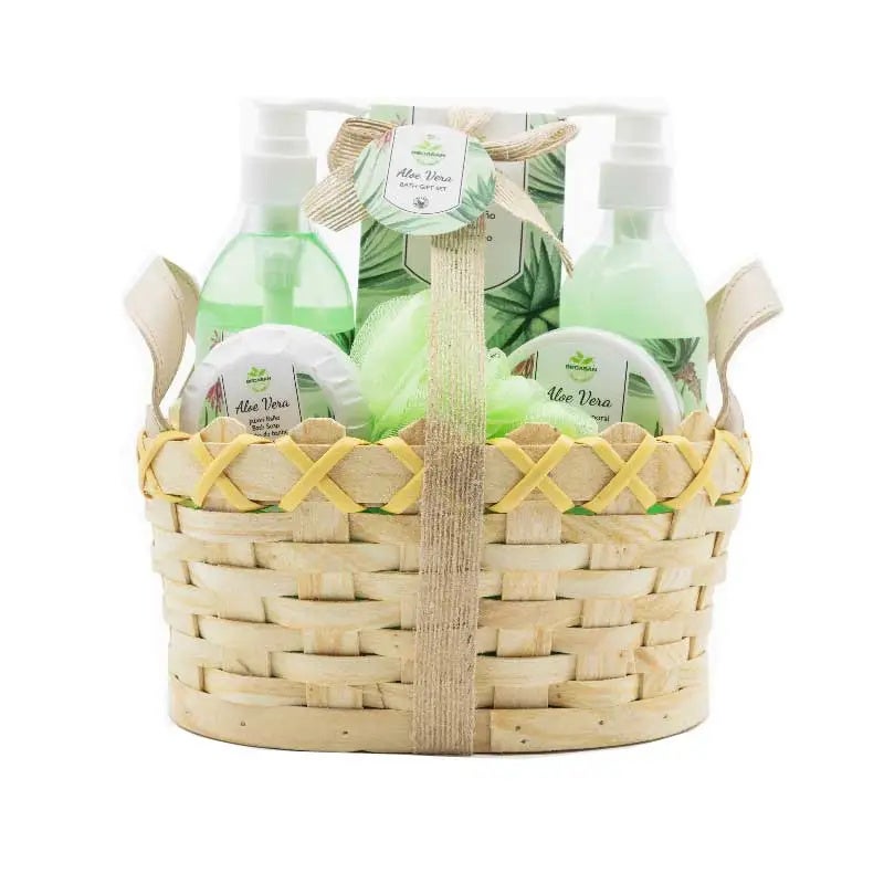 Cesta Mimbre Aloe Vera