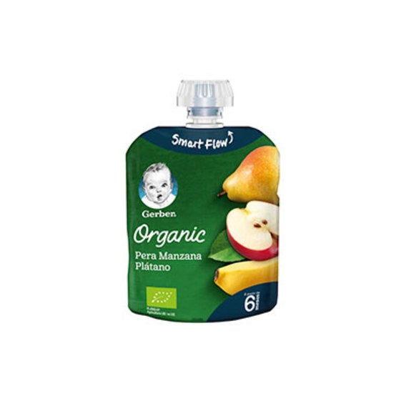 Pouche Organic De Pera. Manzana Y Plátano