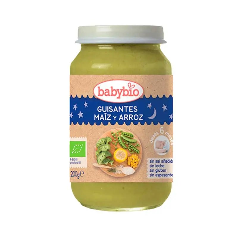 Buenas Noches Guisantes. Maiz Y Arroz Tarrito Ecológico