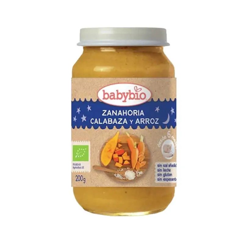 Buenas Noches Zanahoria. Calabaza Y Arroz Tarrito Ecológico