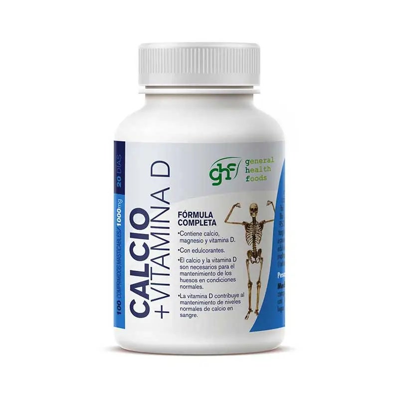 Calcio + Vitamina D Masticable 1 Gr 100 Comprimidos