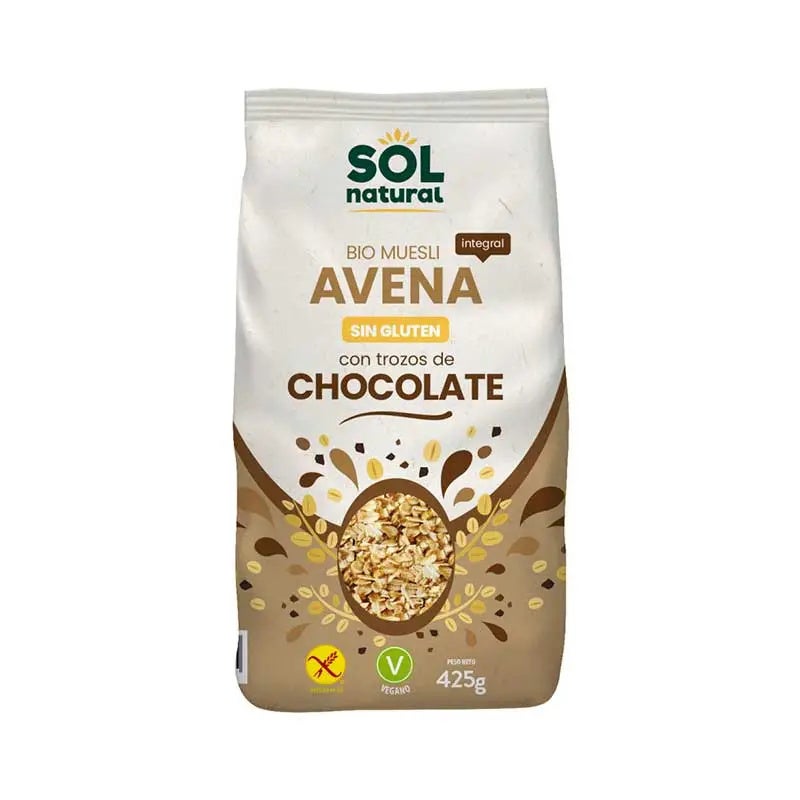 Muesli Con Trozos De Chocolate De Avena Sin Gluten Ecológico
