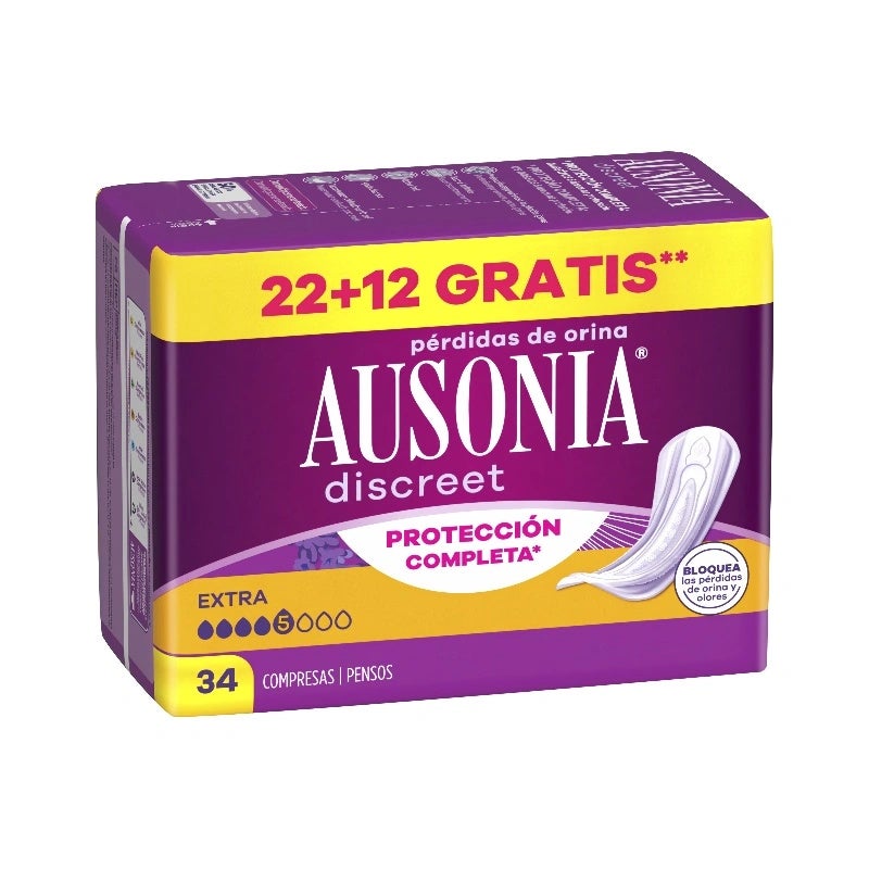 Discreet Compresas Proteción Completa Extra 34Uds