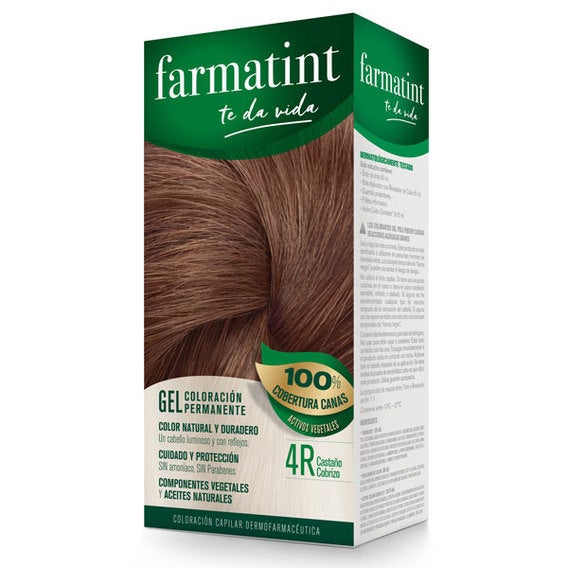 Gel Coloración Permanente Tinte Capilar 4R Castaño Cobrizo