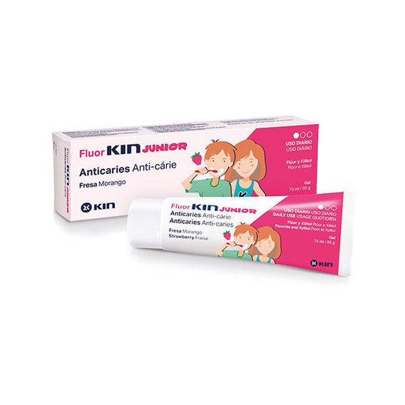 Fluor Kin Junior Gel Dentífrico Sabor Fresa