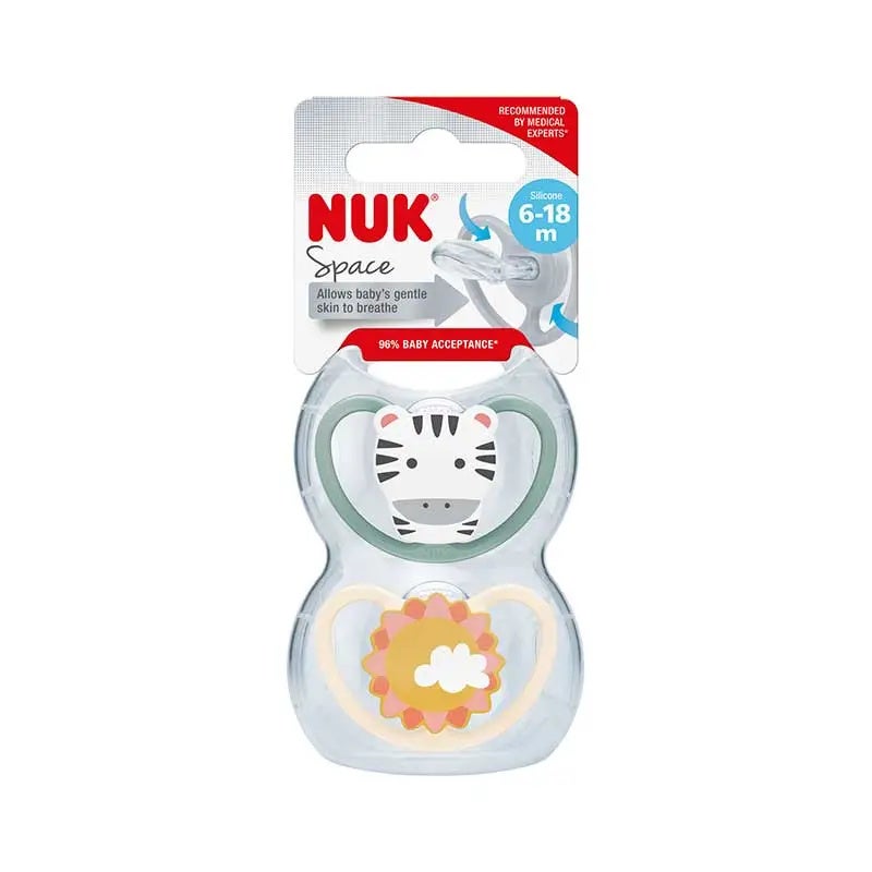 Chupete Silicona 6-18M Space Zebra