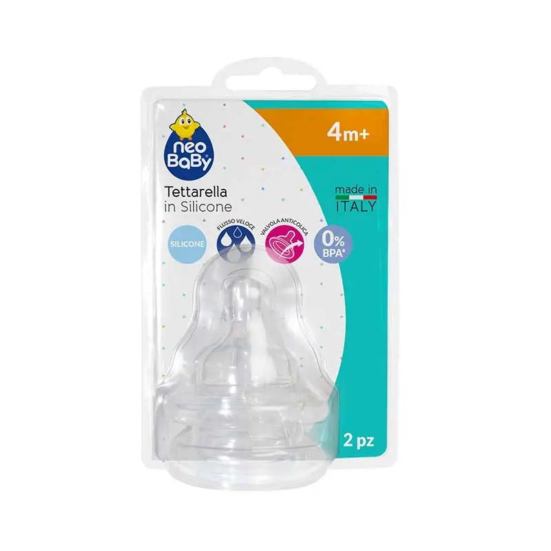 Tetina Silicona Flujo Rapido 4M+
