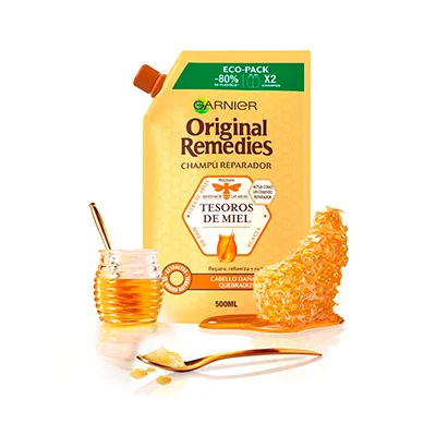 GARNIER Champú tesoros de miel eco pack 500 ml 