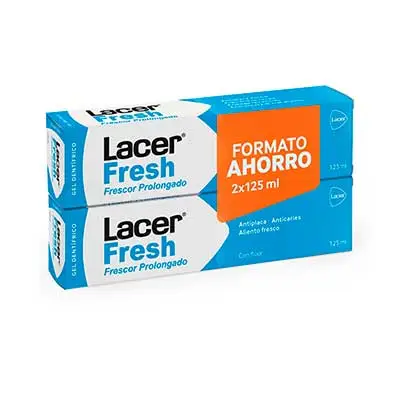 LACER Fresh gel dental l-2x125 ml 