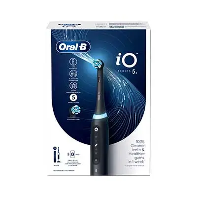 Cepillo eléctrico  Oral-B iO 7W, Con 2 Cabezales, 1 Estuche De Viaje Y 1  Funda Para Cargador, Diseñado por Braun, Blanco