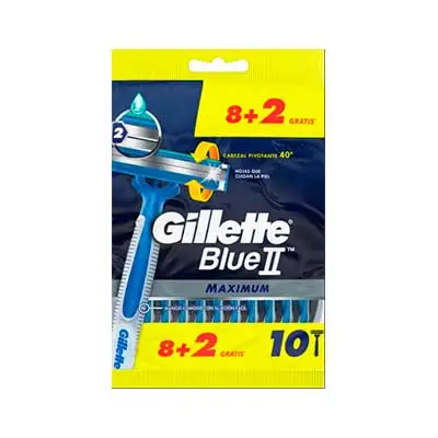 GILLETTE DESECH BLUE II MAXIMUM 8 + 2UN