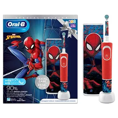 ORAL-B Set cepillo eléctrico vitality pro3 kids spiderman + funda de viaje 
