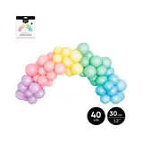Set arco globos color pastel 1,5 m 40 un 