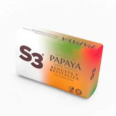 S-3 Pastilla jabón papaya 125 gr 