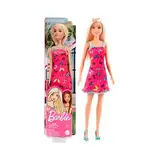 Muñeca barbie con vestido de mariposas rosa 