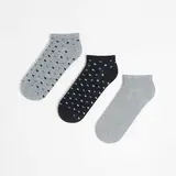 Pack3 calcetin tobillo h gris/negro talla única 